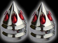 Gatling Kawasaki Bar Ends- ZX10R 04-05-Chrome With Red