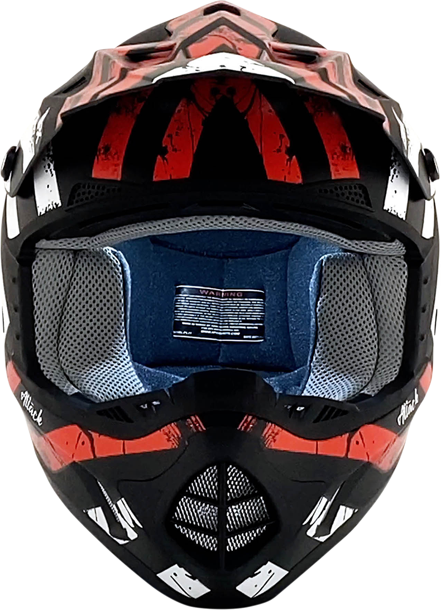 AFX FX-17 Motorcycle Helmet - Attack - Matte Black/Red - 3XL 0110-7639