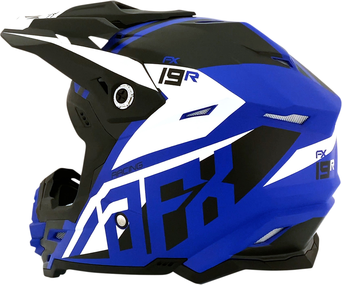 AFX FX-19R Motorcycle Helmet - Racing - Matte Blue - Large 0110-7070