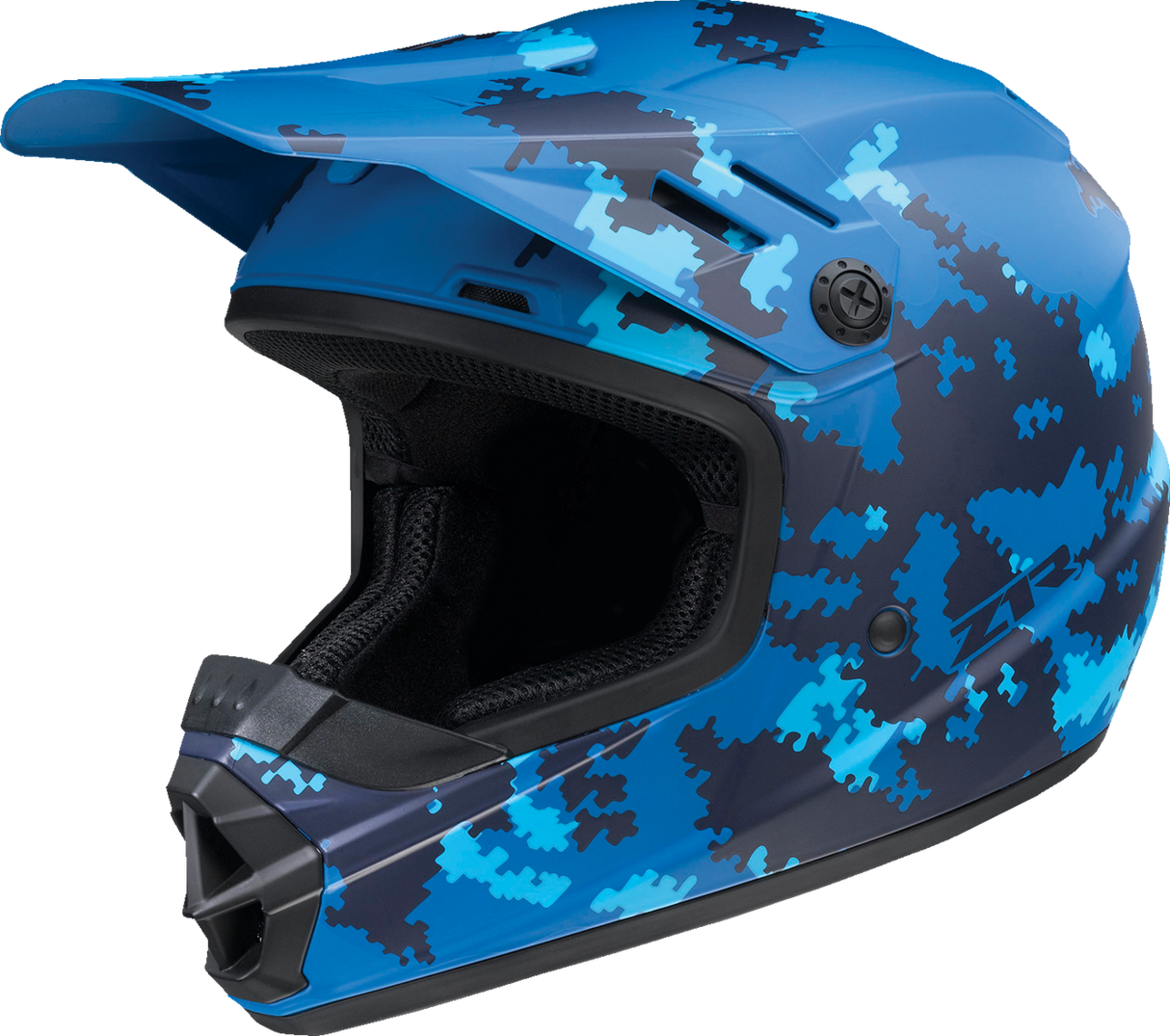 Z1R Youth Rise Motorcycle Helmet - Digi Camo - Blue - Medium 0111-1464