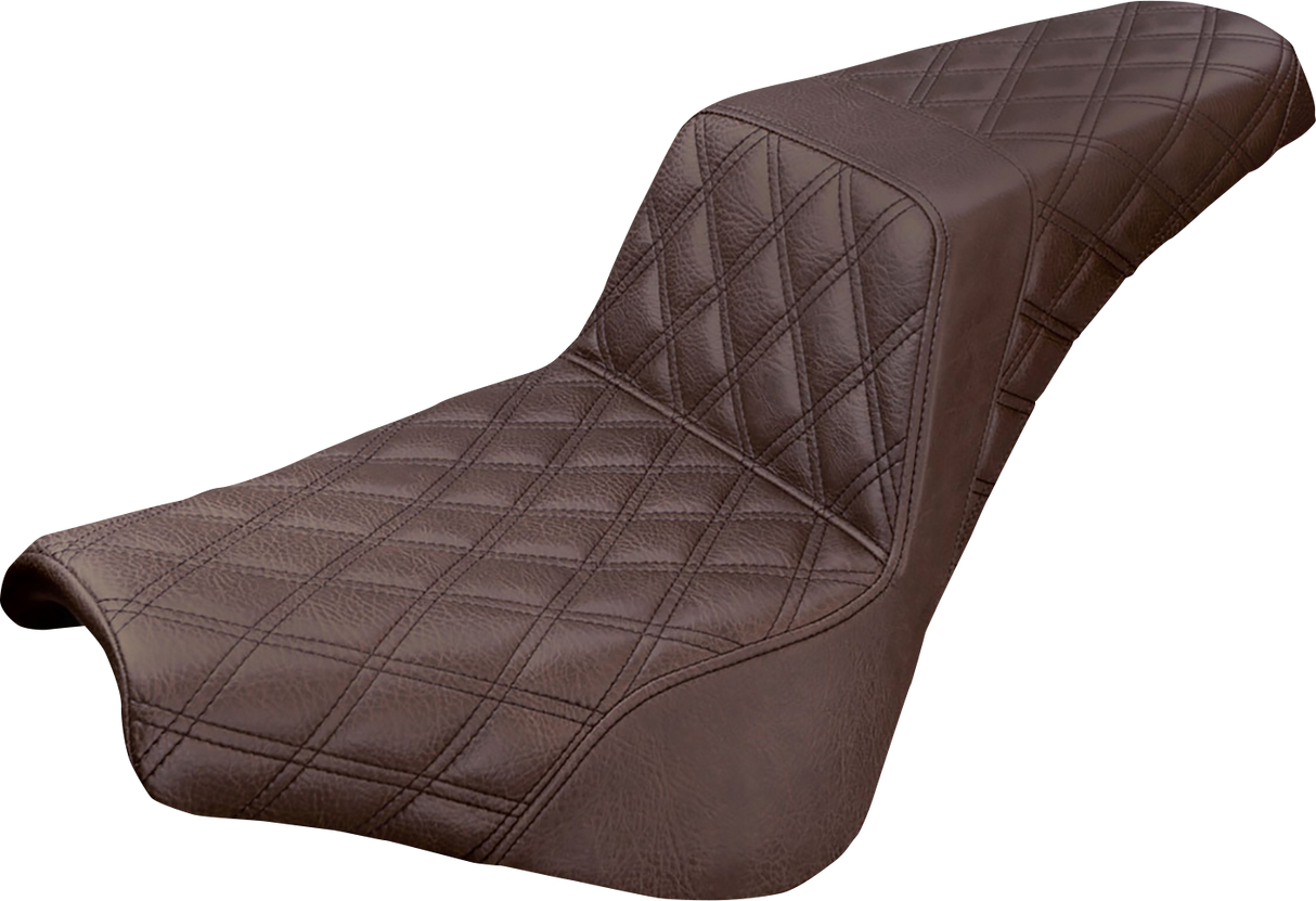 SADDLEMEN Step-Up Seat - Full Lattice Stitch - Brown 818-30-175BR