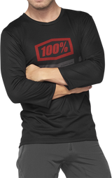 100% Airmatic 3/4 Sleeve Jersey - Black/Red - Large 40018-00007