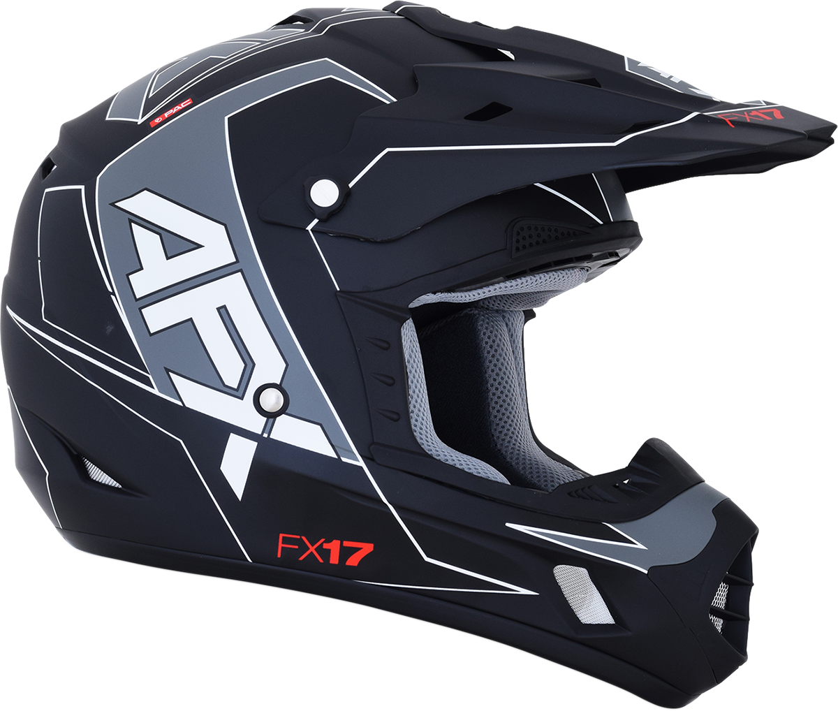 AFX FX-17 Motorcycle Helmet - Aced - Matte Black/White - Large 0110-6491