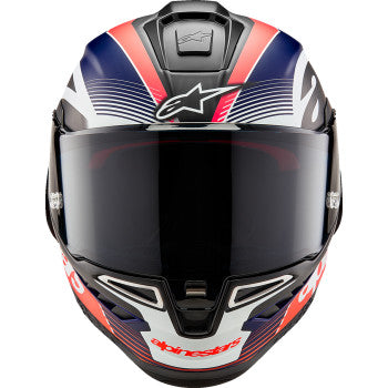 ALPINESTARS Supertech R10 Motorcycle Helmet - Team - Matte Black/Carbon Red Fluo/Blue - XS 8200224-1383-XS