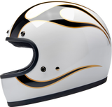 BILTWELL Gringo Motorcycle Helmet - Flames - White/Black - Large 1002-561-504