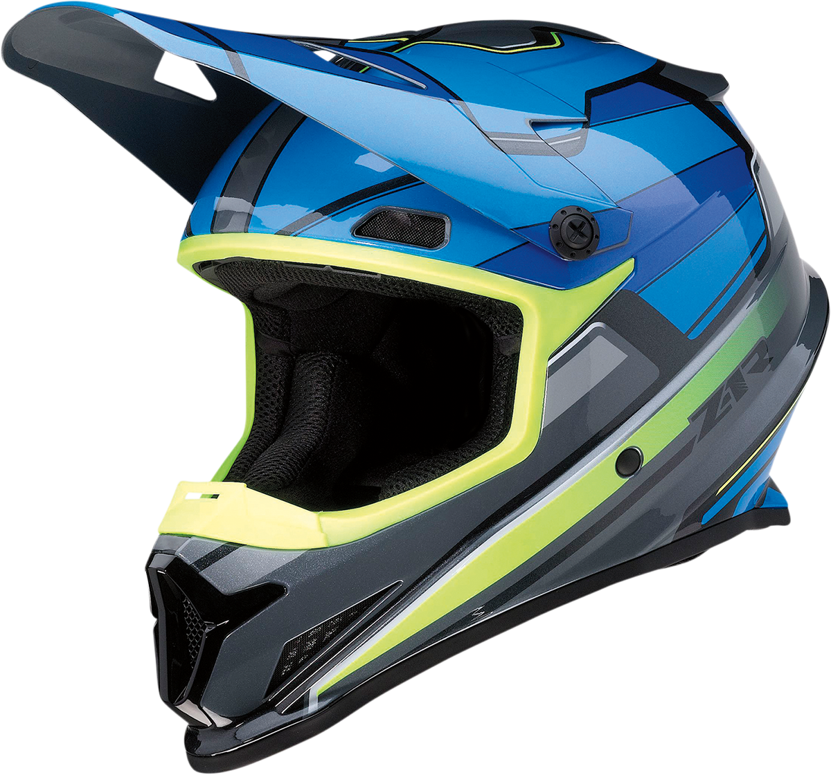 Z1R Rise Motorcycle Helmet - MC - Blue/Hi-Viz - Small 0110-7193