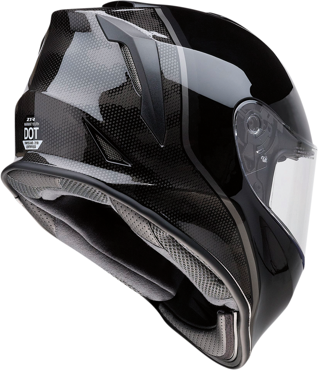 Z1R Youth Warrant Motorcycle Helmet - Kuda - Gloss Black - Large 0102-0247