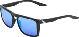 100% Renshaw Sunglasses - Matte Black - HiPER Blue Mirror 60021-00001