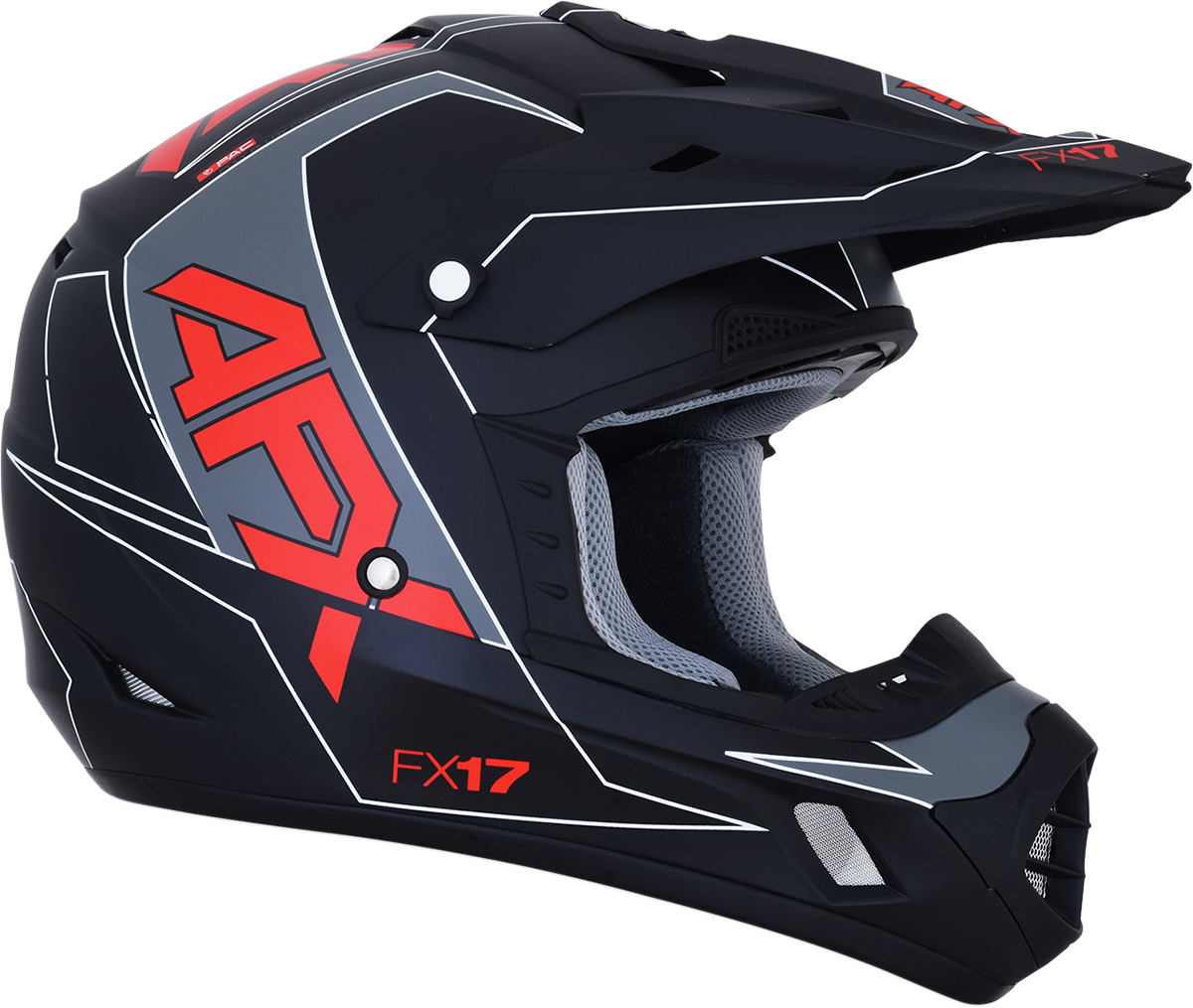 AFX FX-17 Motorcycle Helmet - Aced - Matte Black/Red - Large 0110-6486