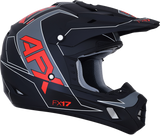 AFX FX-17 Motorcycle Helmet - Aced - Matte Black/Red - Large 0110-6486