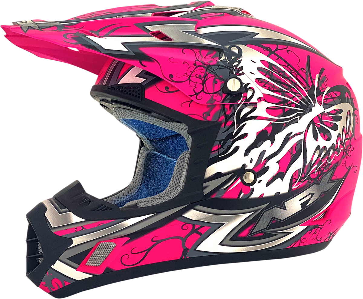 AFX Fx-17y Motorcycle Helmet - Butterfly - Matte Hot Pink - Medium 0111-1379