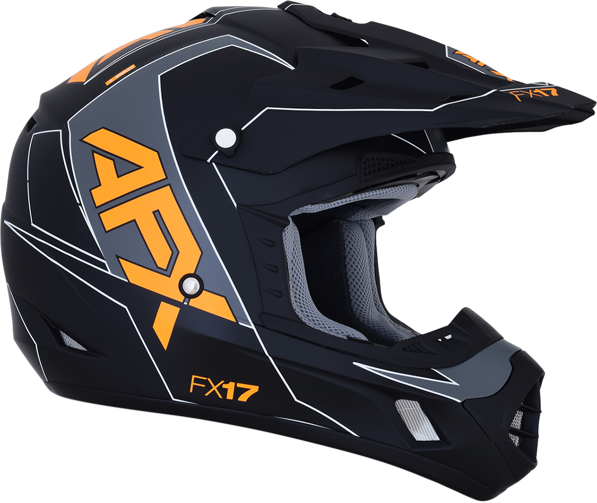 AFX FX-17 Motorcycle Helmet - Aced - Matte Black/Orange - Large 0110-6506