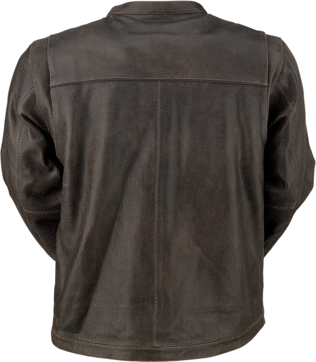 Z1R Munition Perforated Leather Jacket - Brown - Large 2810-3806