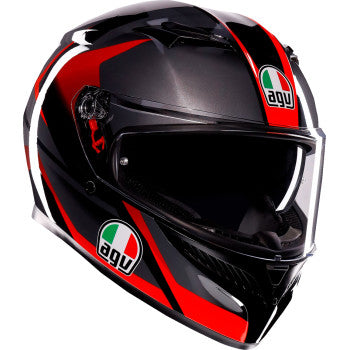 AGV K3 Motorcycle Helmet - Striga - Black/Gray/Red - Large 2118381004-018-L