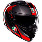 AGV K3 Motorcycle Helmet - Striga - Black/Gray/Red - Large 2118381004-018-L