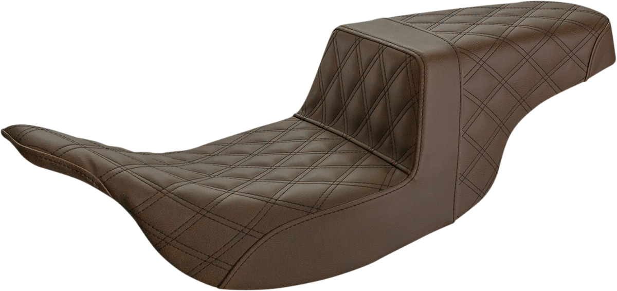 SADDLEMEN Step-Up Seat - Full Lattice Stitch - Brown 897-07-175BR