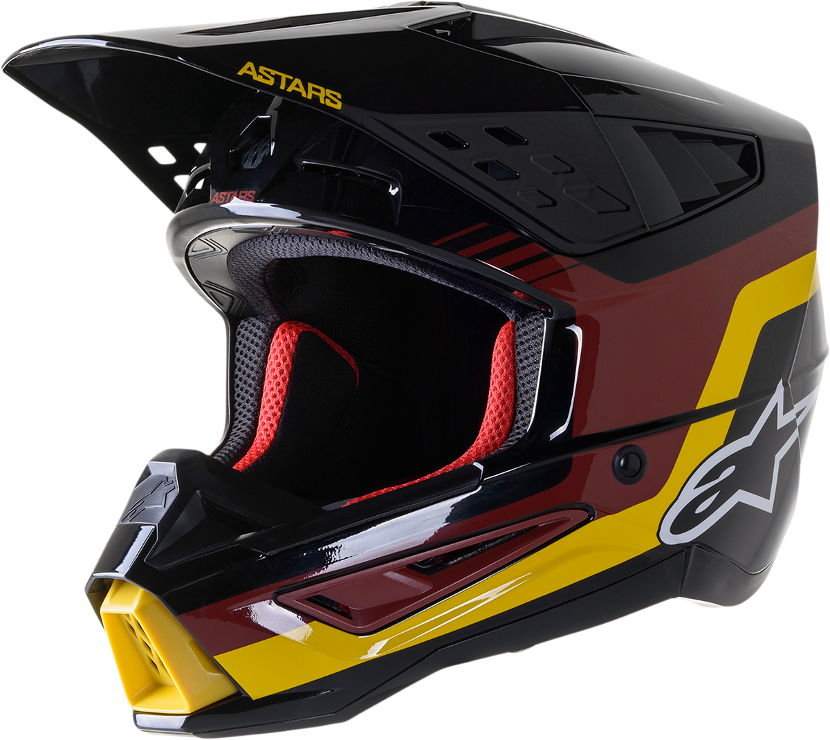 ALPINESTARS SM5 Motorcycle Helmet - Venture - Black/Bordeaux/Yellow/Glossy - XL 8305122-1358-XL