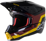 ALPINESTARS SM5 Motorcycle Helmet - Venture - Black/Bordeaux/Yellow/Glossy - 2XL 8305122-1358-2X