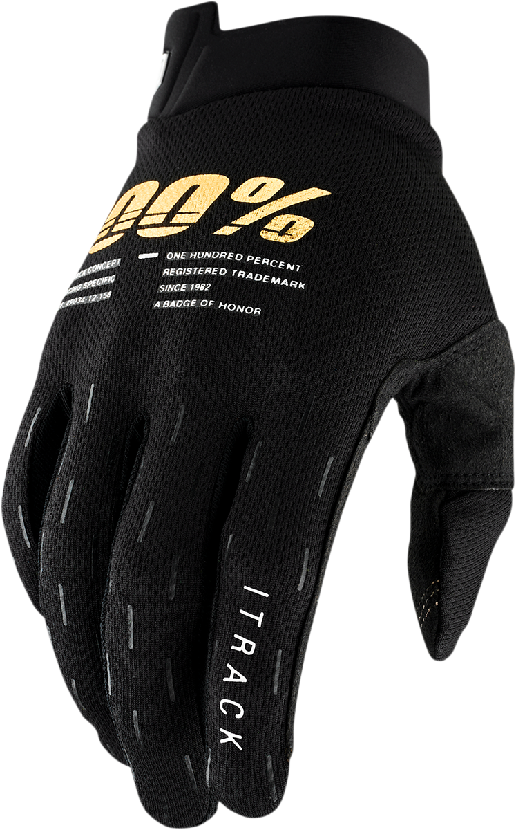 100% Youth iTrack Gloves - Black - Large 10009-00002