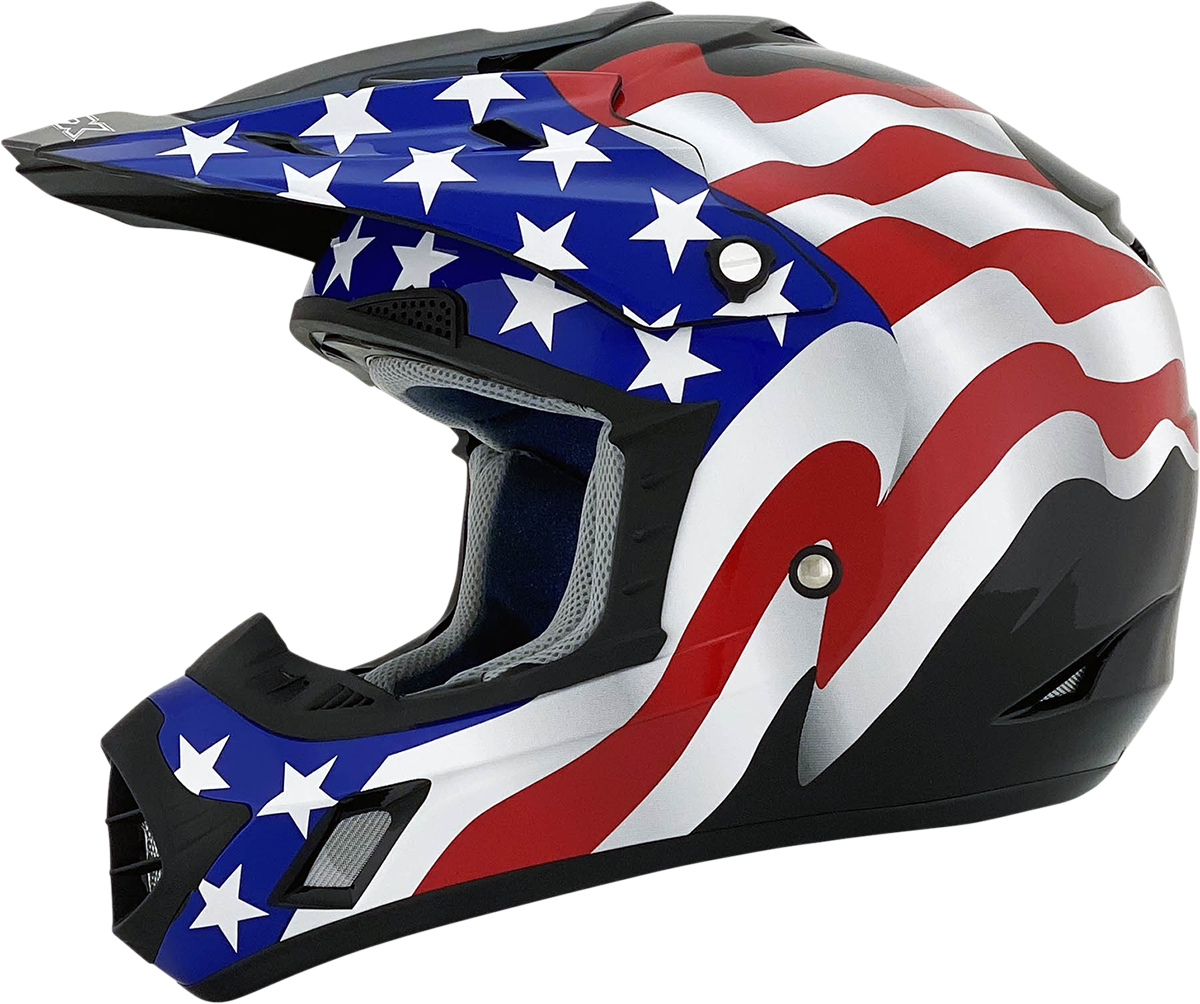 AFX FX-17 Motorcycle Helmet - Flag - Black - XS 0110-2368