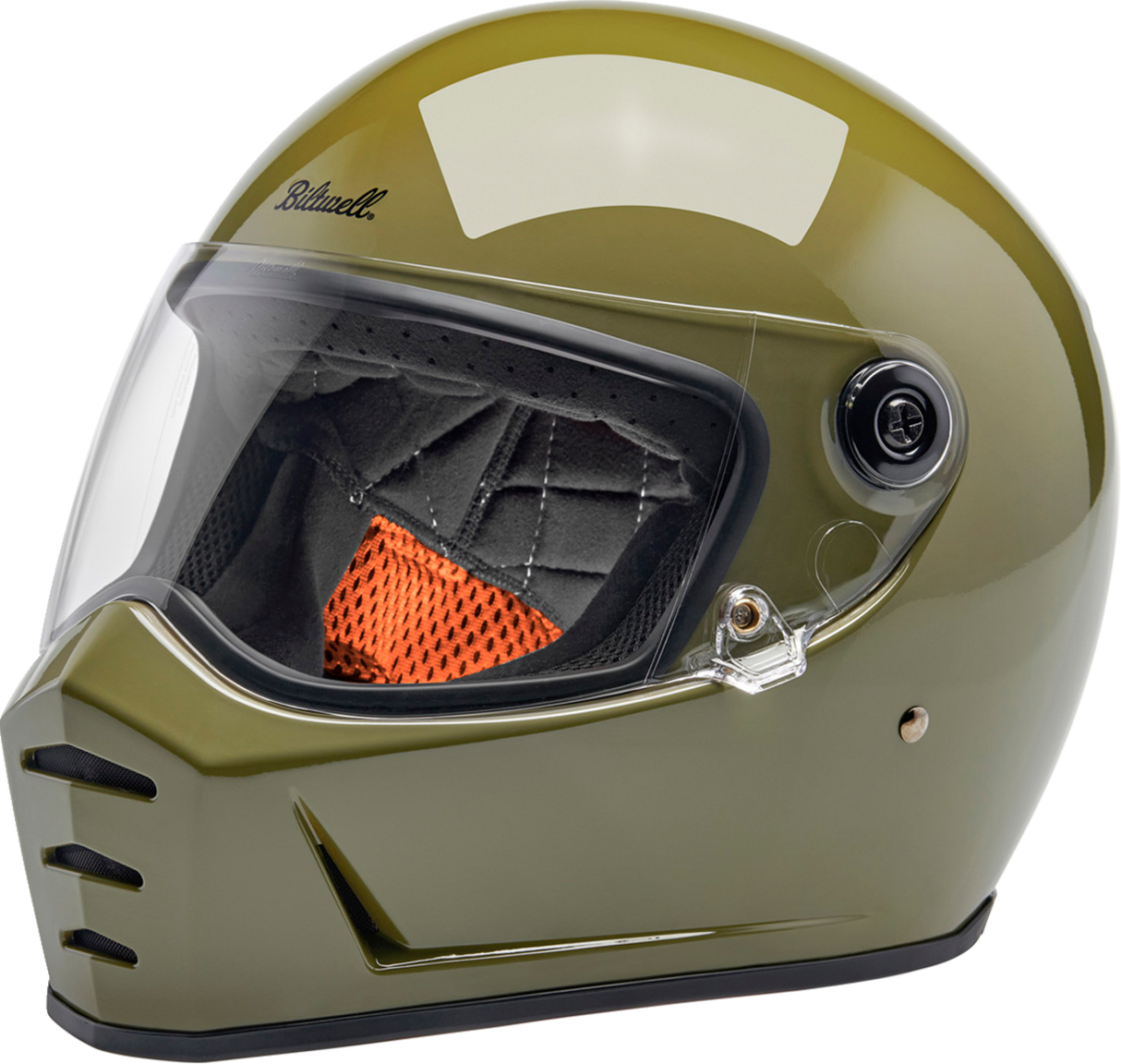 BILTWELL Lane Splitter Helmet - Gloss Olive Green - Medium 1004-154-503