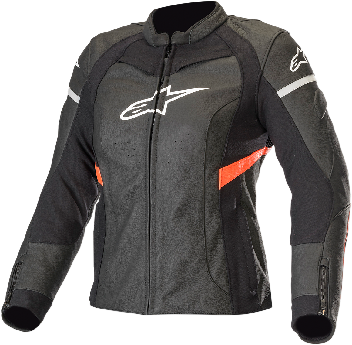 ALPINESTARS Women Stella Kira Leather Jacket - Black/Red - US 12 / EU 48 3112019-1030-48