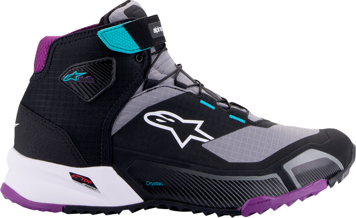 ALPINESTARS Women Stella CR-X Drystar® Shoes - Black/Gray/Teal/Purple - US 6.5 2611523137065