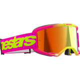 ALPINESTARS GOGGLES Vision 5 Goggle - Wordmark - Pink/Yellow Fluo - Red Mirror  5102425-3085