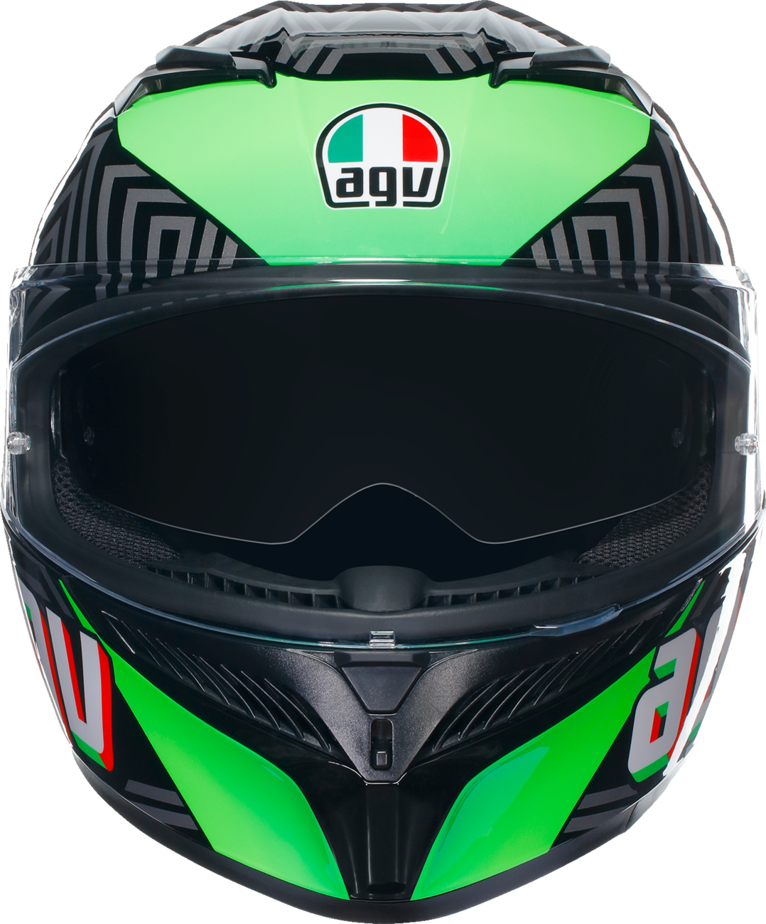 AGV K3 Motorcycle Helmet - Kamaleon - Black/Red/Green - Large 2118381004013L