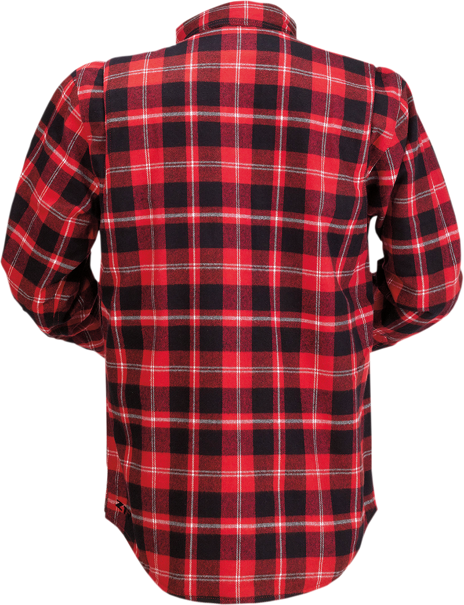 Z1R Duke Plaid Flannel Shirt - Red/Black - Medium 3040-3050