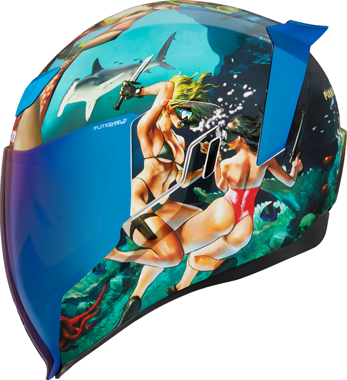 ICON Airflite™ Motorcycle Helmet - Pleasuredome4 - Blue - Medium 0101-15002