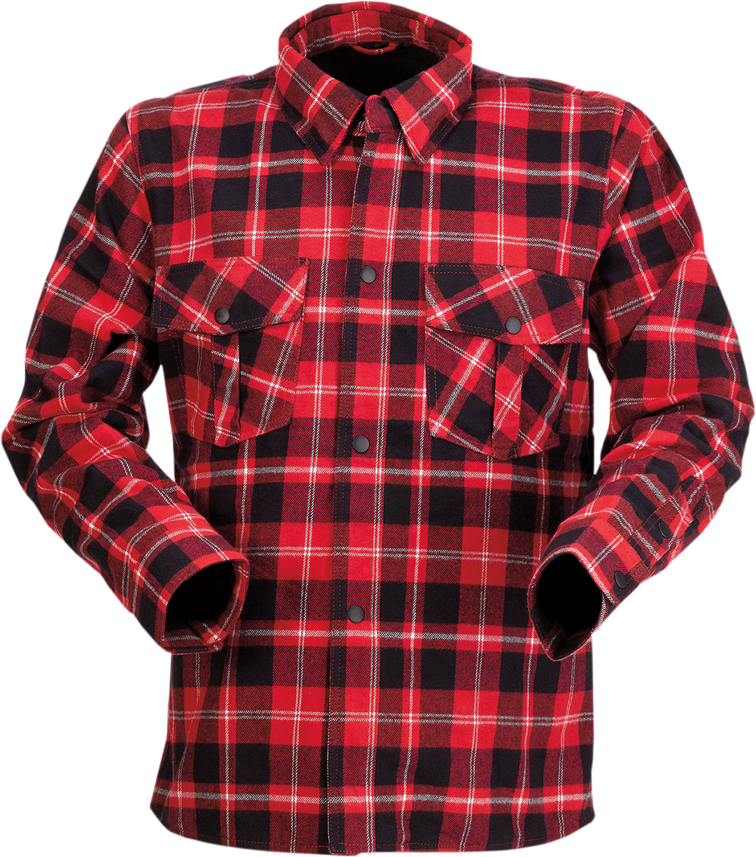 Z1R Duke Plaid Flannel Shirt - Red/Black - XL 3040-3052