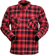 Z1R Duke Plaid Flannel Shirt - Red/Black - Large 3040-3051