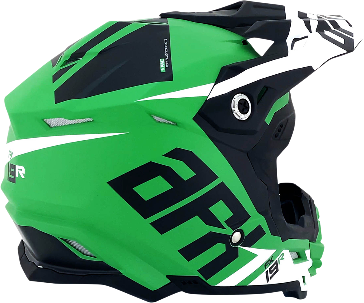 AFX FX-19R Motorcycle Helmet - Racing - Matte Green - Large 0110-7080