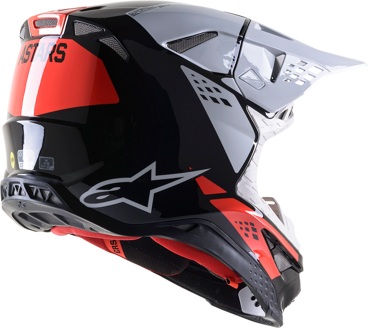 ALPINESTARS Supertech M8 Motorcycle Helmet - Factory - Black/White/Red - 2XL 8302922-1233-2X
