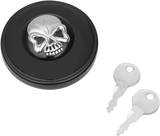 DRAG SPECIALTIES Gas Cap - Non-Vented Skull Locking - Black 03-0320ABS-B