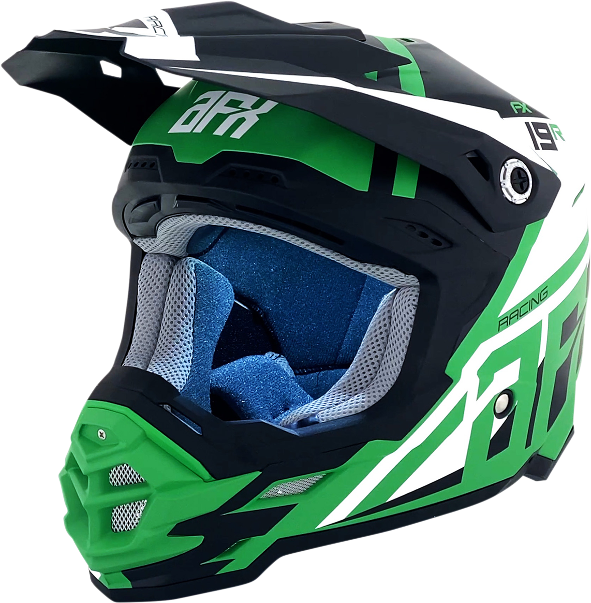 AFX FX-19R Motorcycle Helmet - Racing - Matte Green - Large 0110-7080