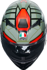 AGV K3 Motorcycle Helmet - Decept - Matte Black/Green/Red - XL 2118381004010XL