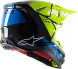 ALPINESTARS Supertech M8 Motorcycle Helmet - Factory - Black/Yellow/Blue - Large 8302922-1578-LG