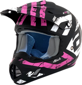 AFX FX-17Y Motorcycle Helmet - Attack - Matte Black/Fuchsia - Small 0111-1411