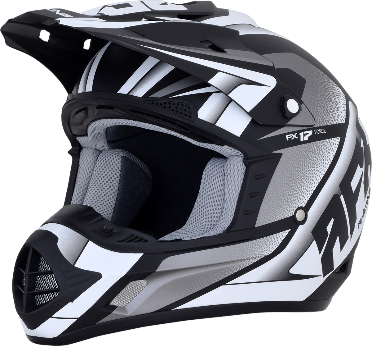 AFX FX-17 Motorcycle Helmet - Force - Matte Black/White - Small 0110-5197