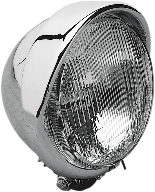 DRAG SPECIALTIES H-4 Headlight with Visor- 5-3/4" - Chrome 206002HDV-BXLB2