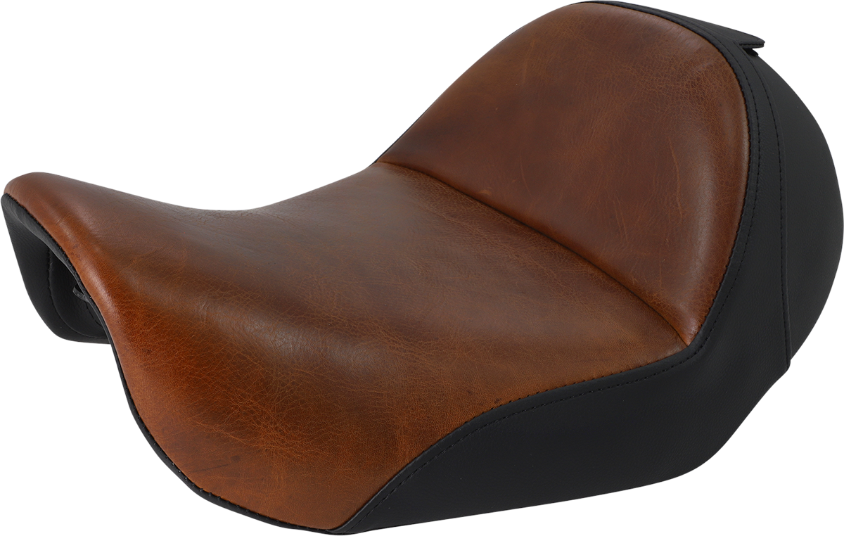 SADDLEMEN Seat - Renegade Lariat Solo - Smooth - Brown - Dyna 806-04-0041B