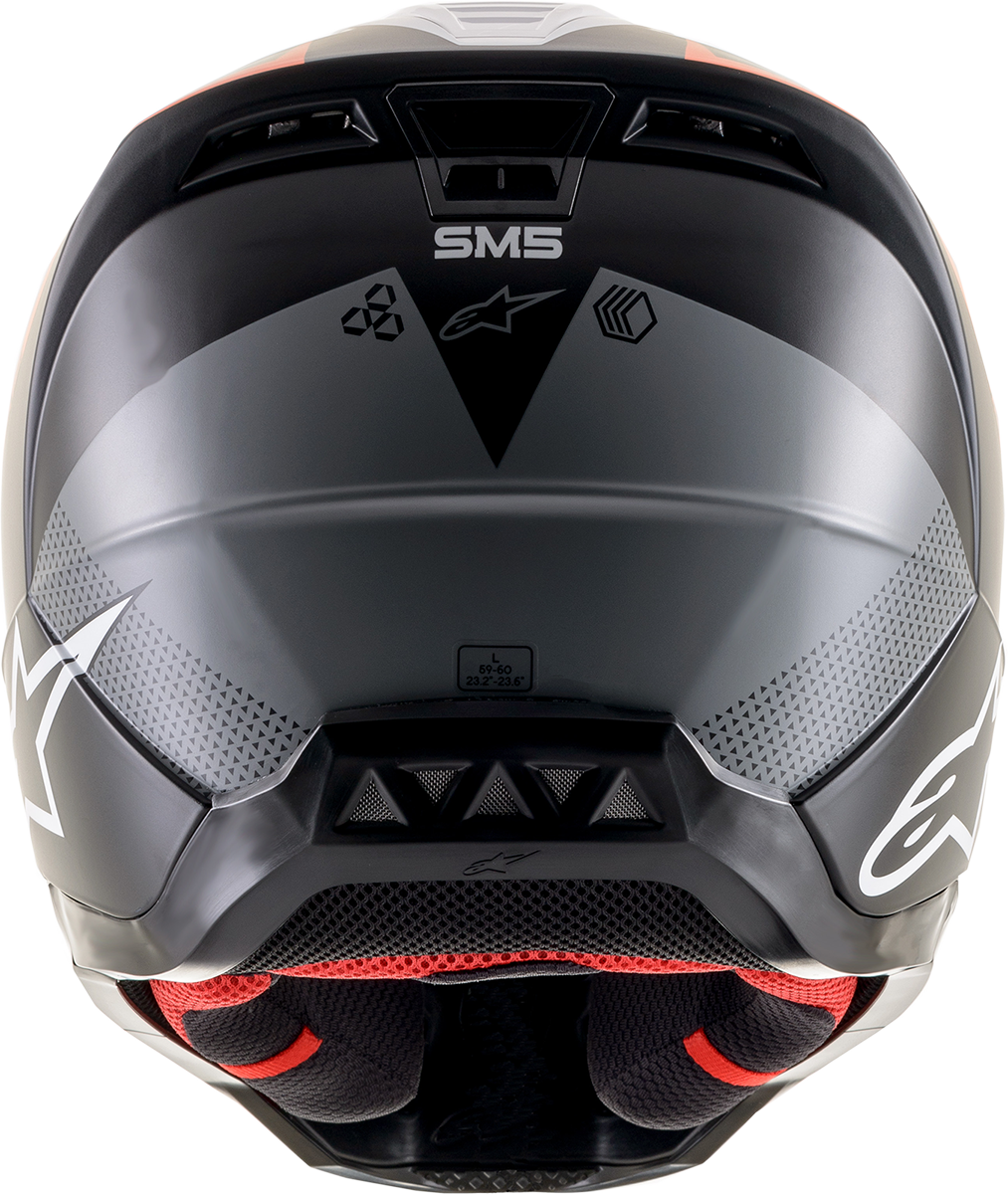 ALPINESTARS SM5 Motorcycle Helmet - Rayon - Black/White/Orange - Medium 8304121-1242-MD