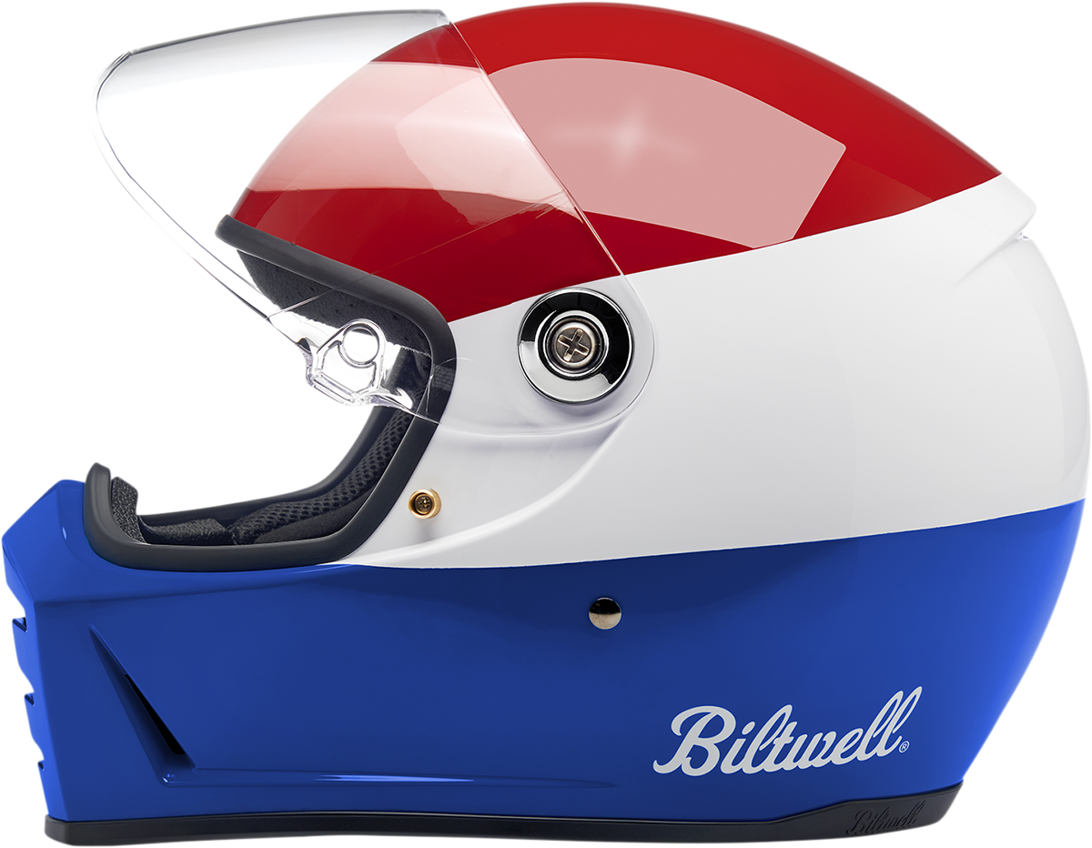 BILTWELL Lane Splitter Motorcycle Helmet - Gloss Podium Red/White/Blue - XS 1004-549-101