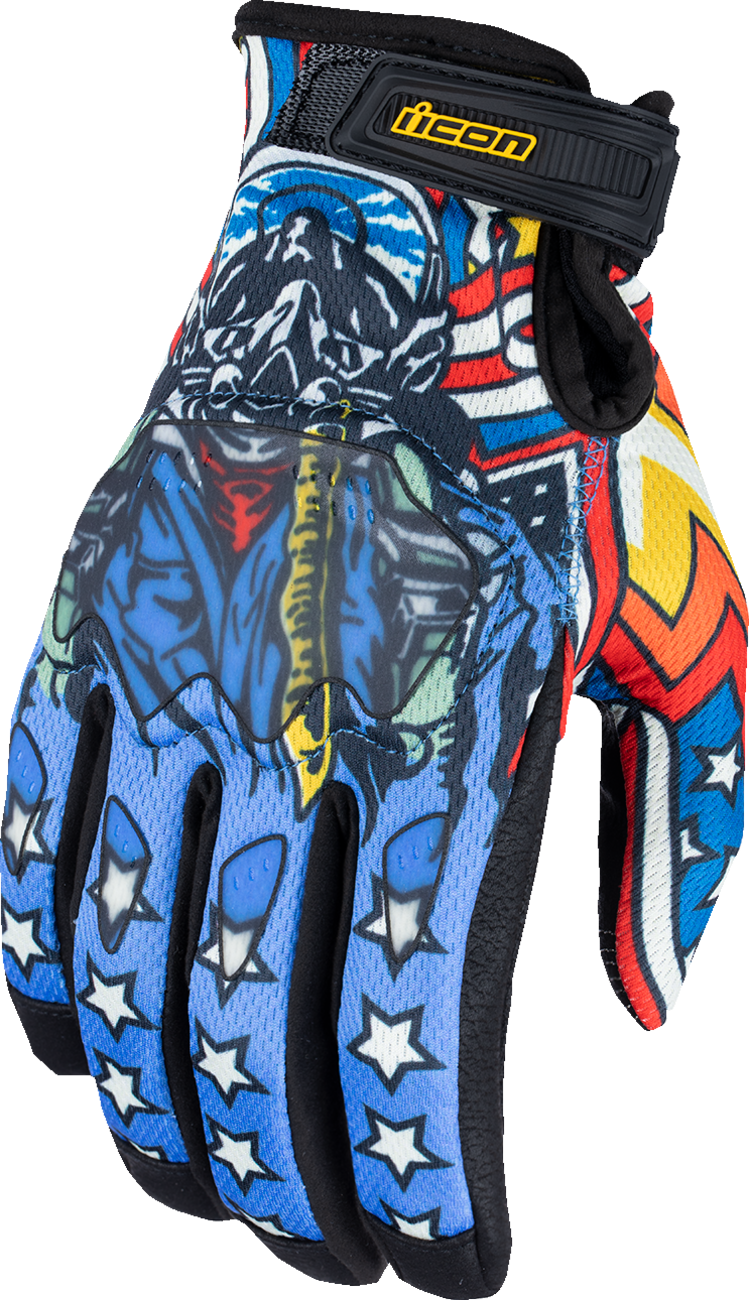 ICON Hooligan™ CE Flyboy Gloves - Blue - 3XL 3301-4714