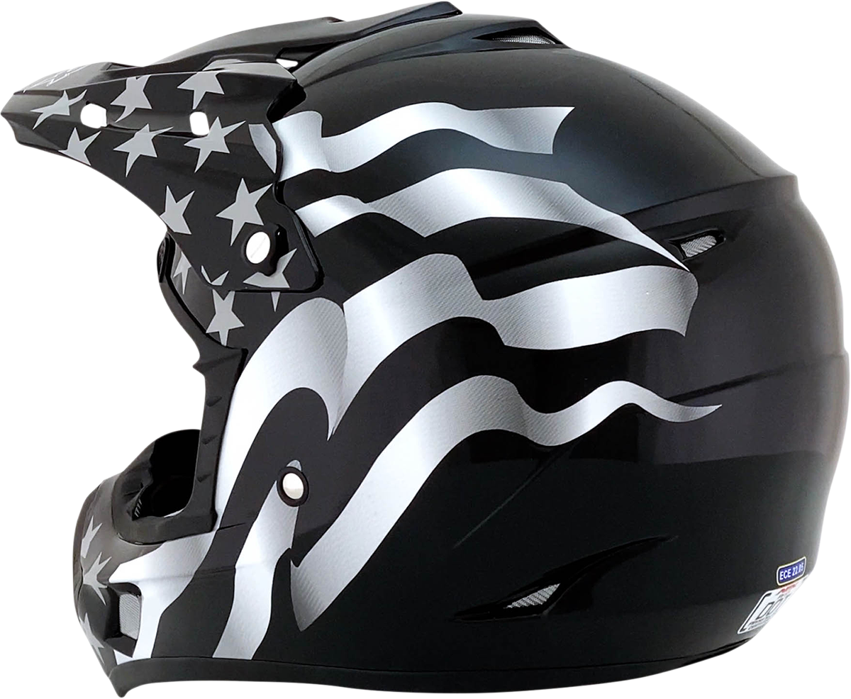 AFX FX-17 Motorcycle Helmet - Flag - Stealth - Large 0110-2365