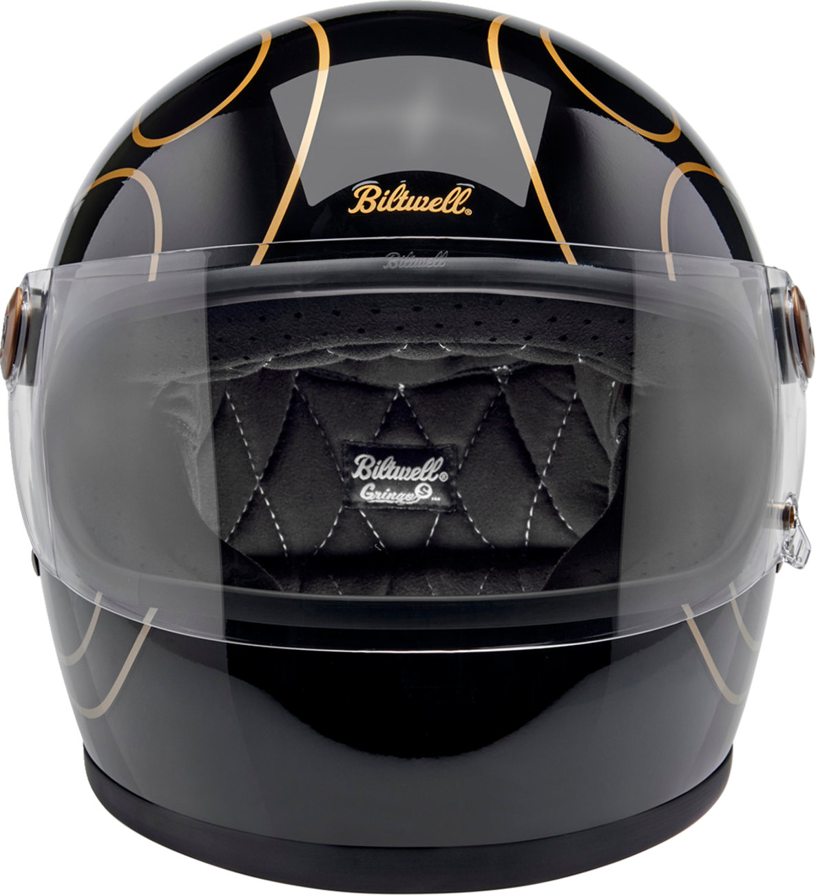 BILTWELL Gringo S Motorcycle Helmet - Gloss Black Flames - XS 1003-567-501