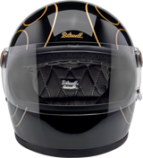 BILTWELL Gringo S Motorcycle Helmet - Gloss Black Flames - Medium 1003-567-503