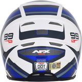 AFX FX-99 Motorcycle Helmet - Recurve - Pearl White/Blue - Large 0101-11123